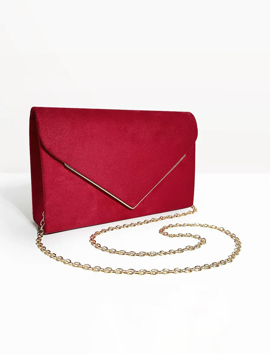 Clutch handtas envelop met schouderketting