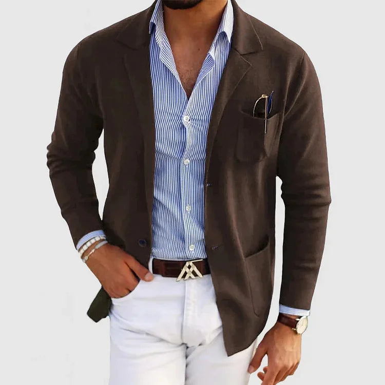 Blazer heren met opgestikte zakken
