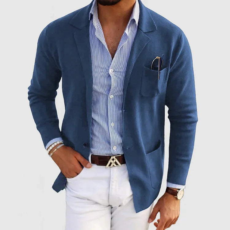 Blazer heren met opgestikte zakken
