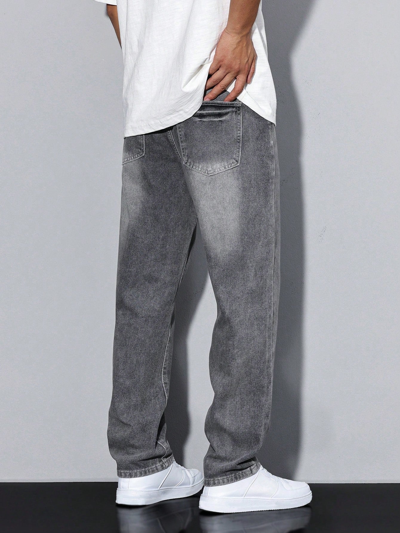 Jeans heren relaxed fit gewassen denim