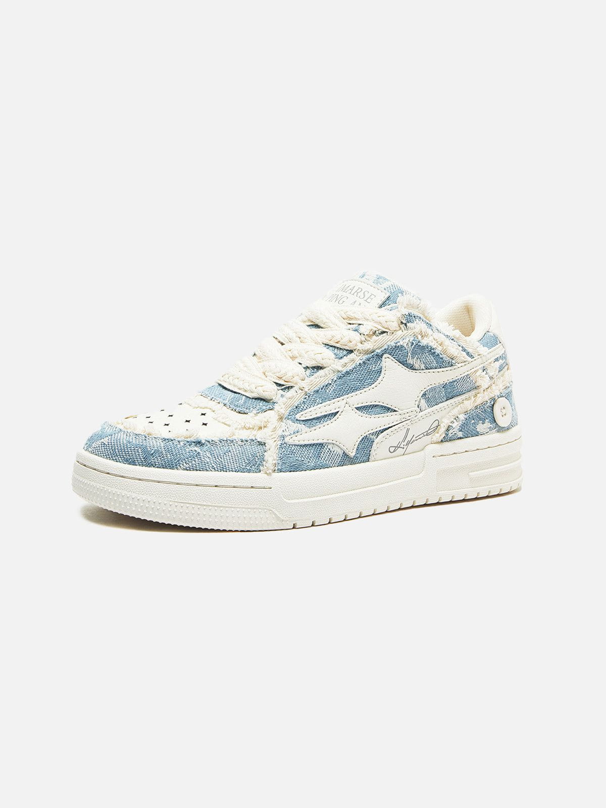 Sneakers laag model denim patchwork