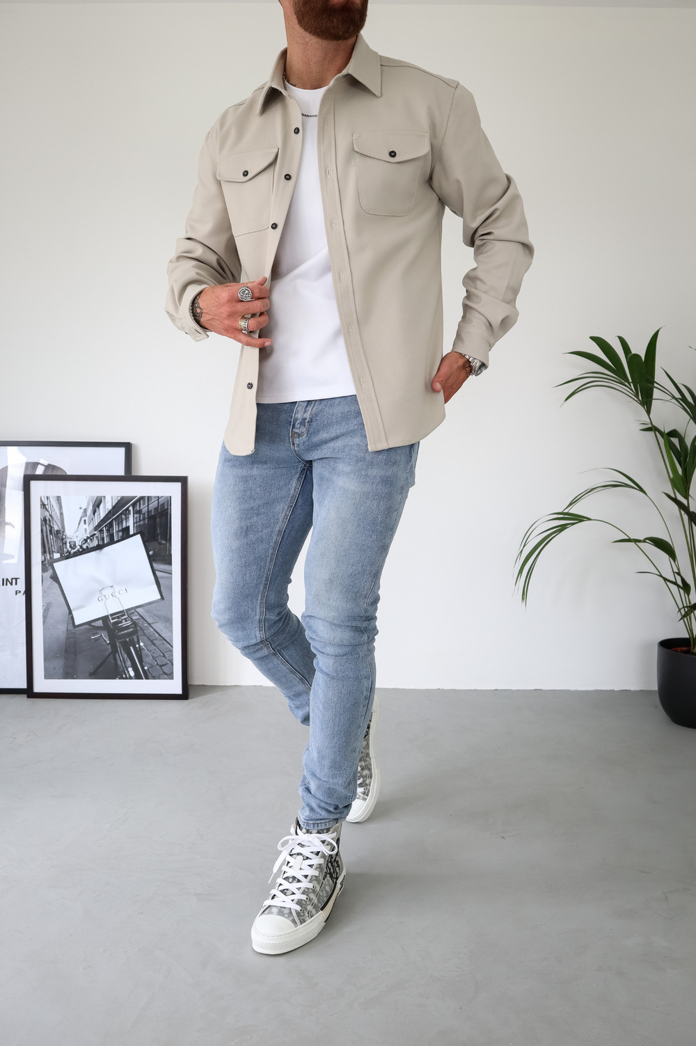 Heren overshirt met borstzakken