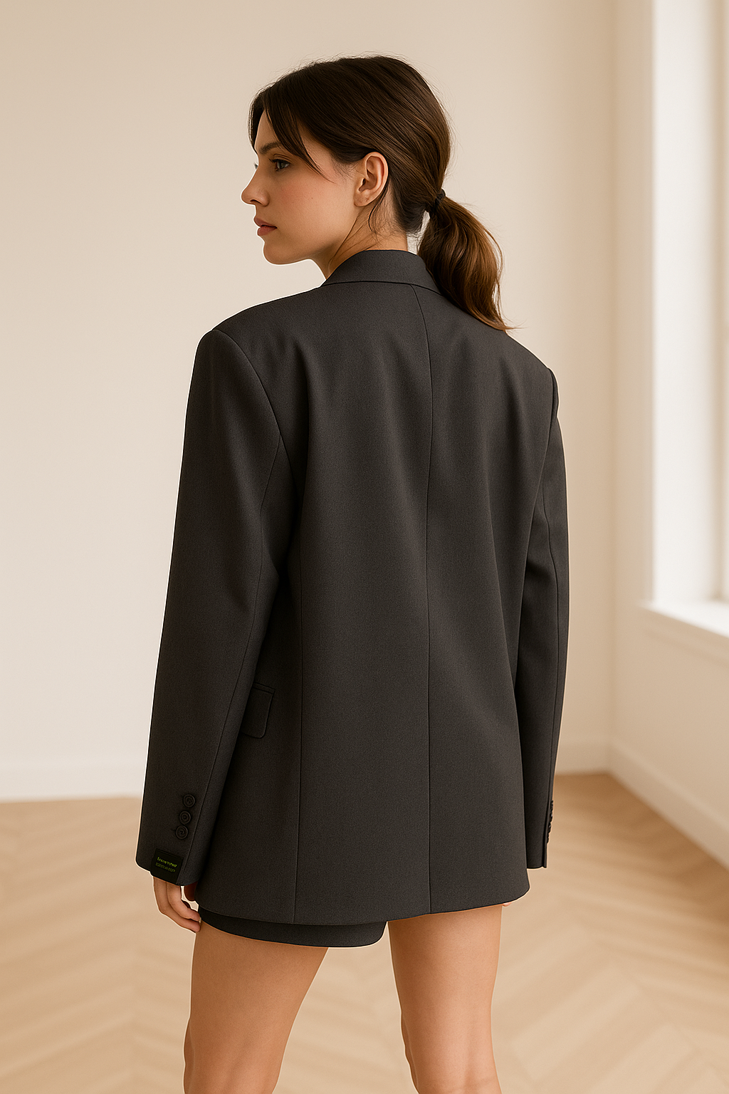 Dames Suede-look blazer oversized met reverskraag