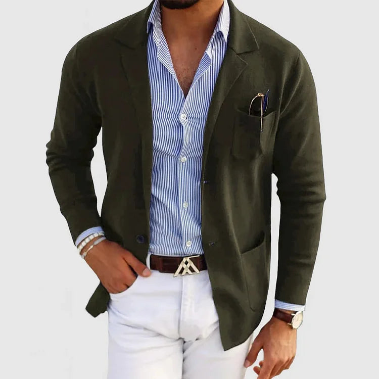 Blazer heren met opgestikte zakken