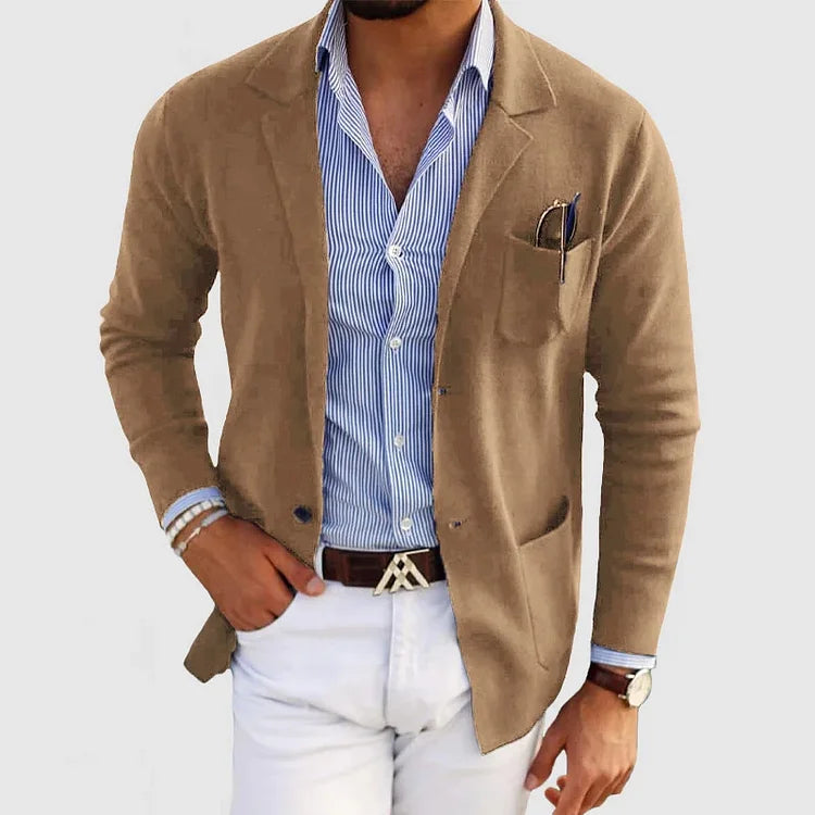 Blazer heren met opgestikte zakken