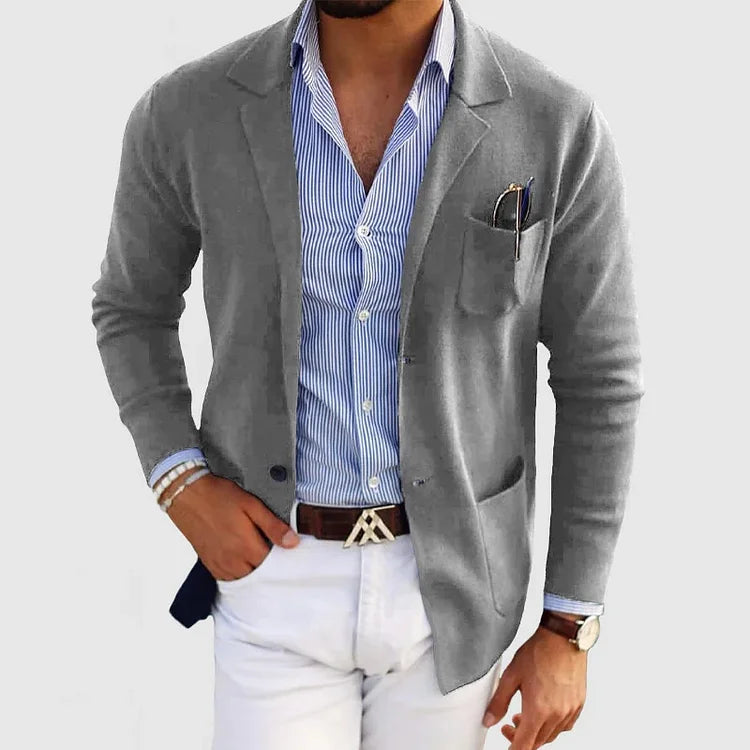 Blazer heren met opgestikte zakken