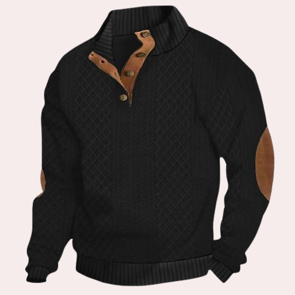 Derrall - Trendy heren trui met kraagknopen