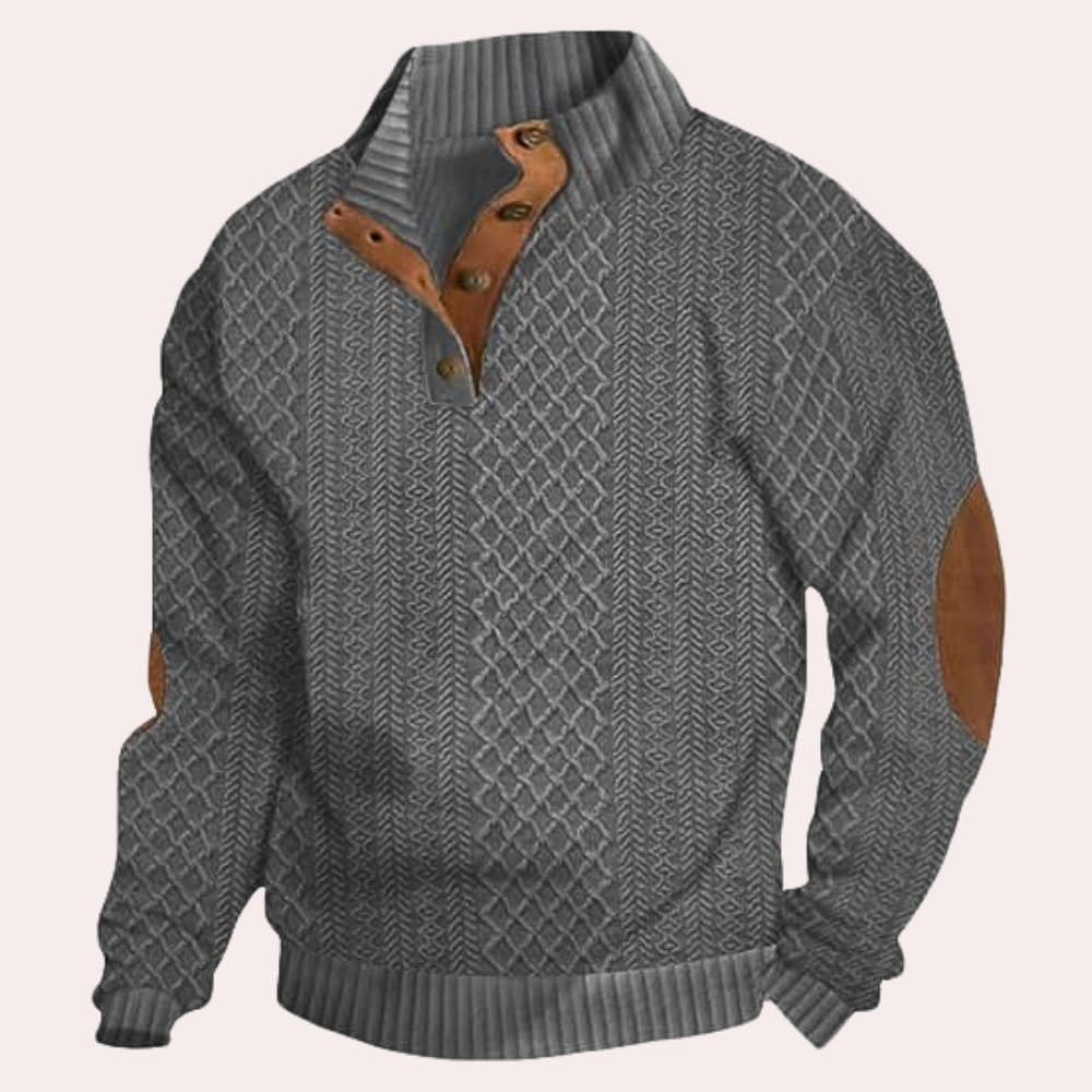 Derrall - Trendy heren trui met kraagknopen