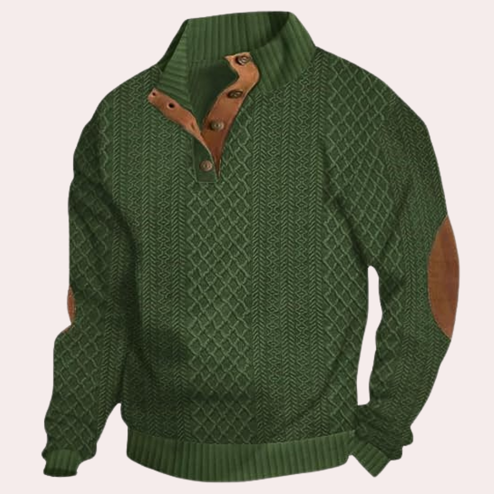 Derrall - Trendy heren trui met kraagknopen