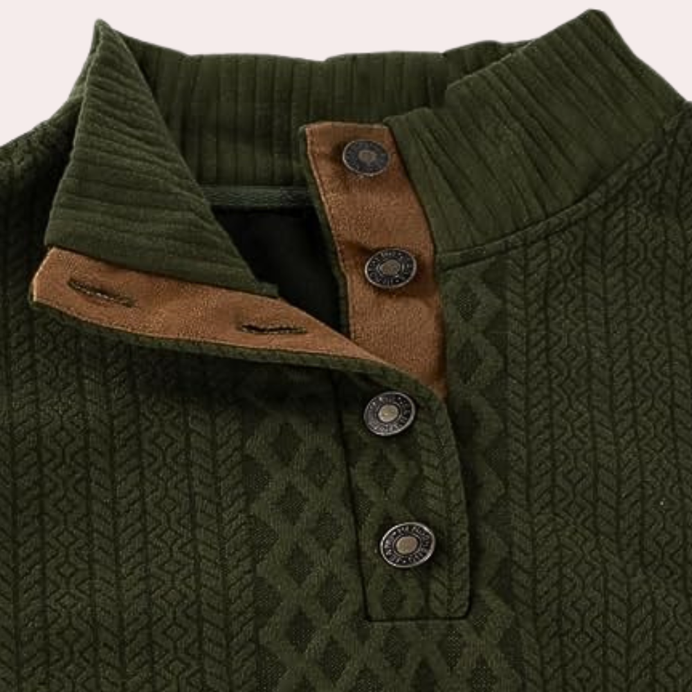 Derrall - Trendy heren trui met kraagknopen