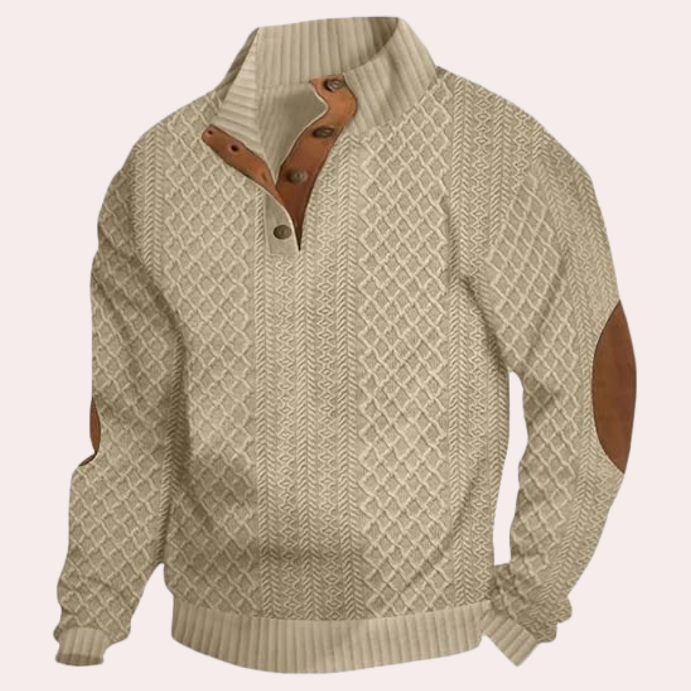 Derrall - Trendy heren trui met kraagknopen
