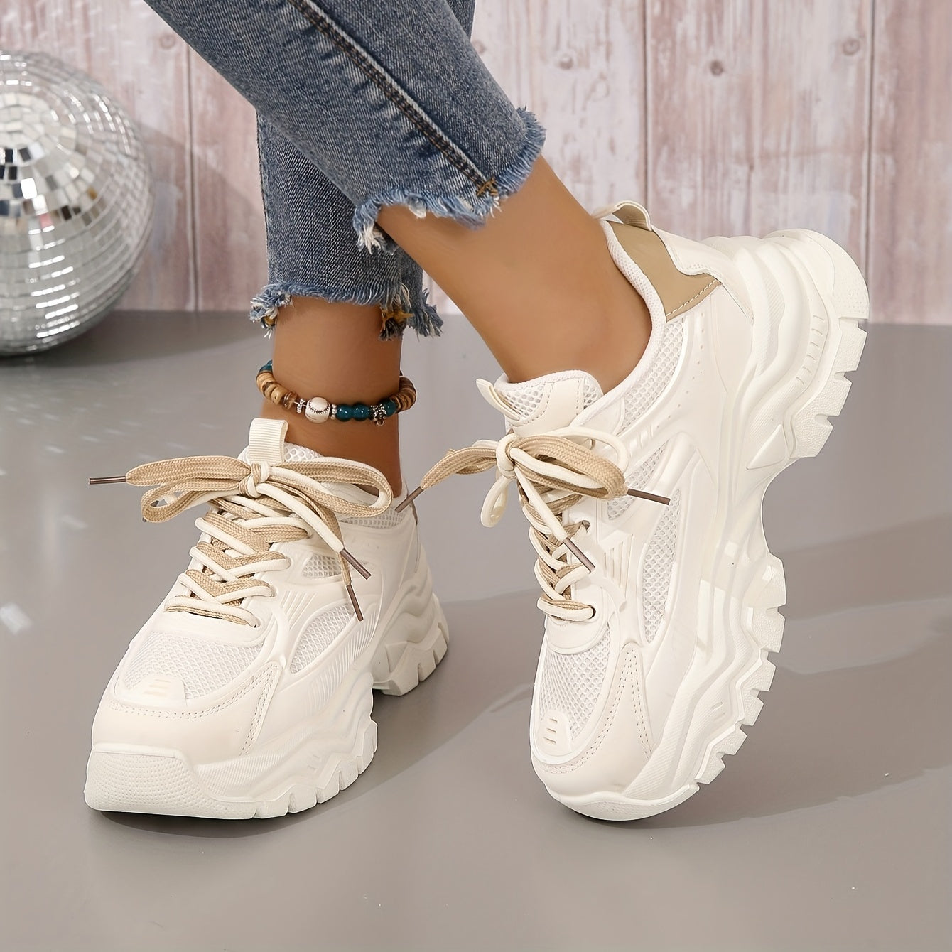 Platform Sneakers Dames Met Chunky Zool