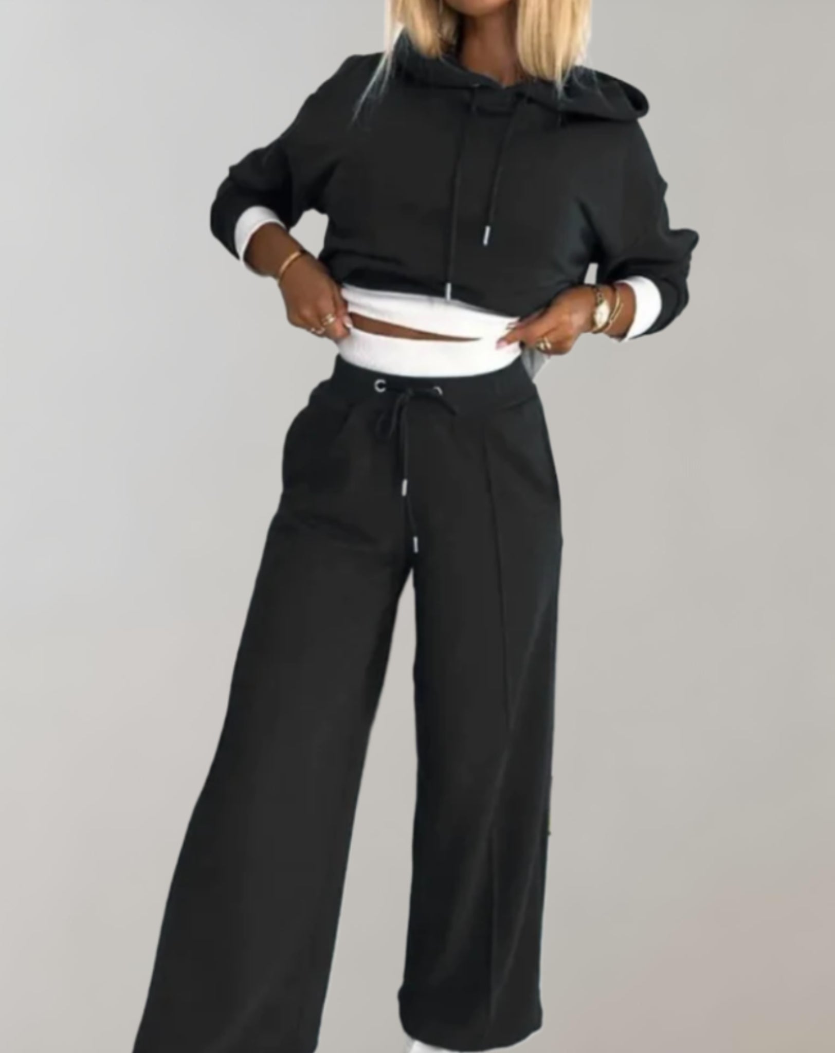 Tweedelige dames set wijde broek