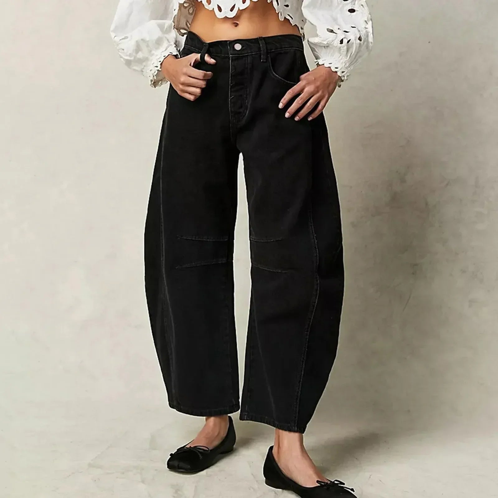 Dames Baggy Jeans met ballonpijpen