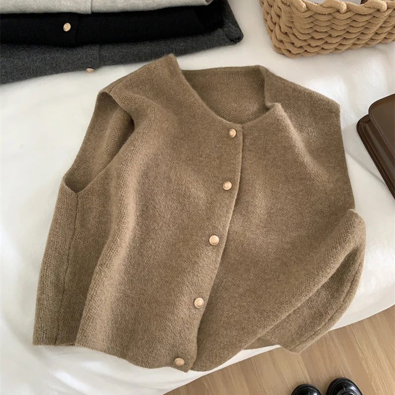 Gilet dames mouwloos met knopen