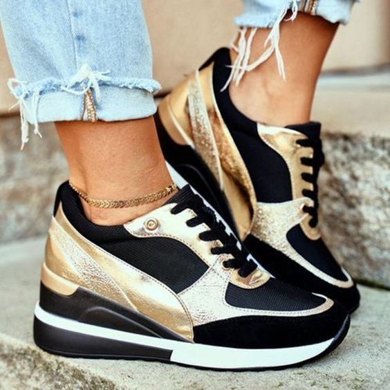 Air Sneakers dames met sleehak en luchtzool