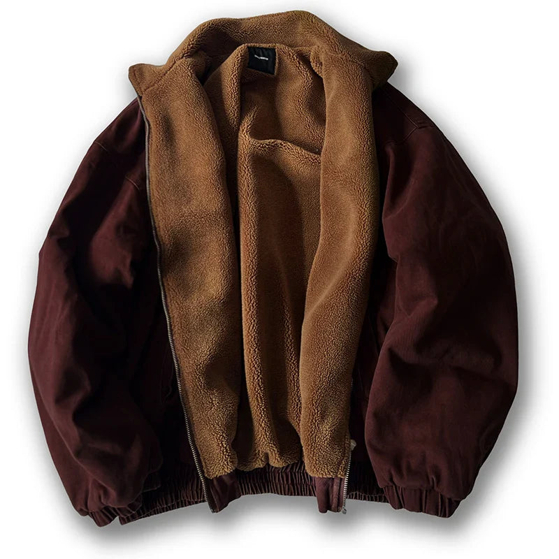 Vintage Fleece Jas Heren met Teddykraag