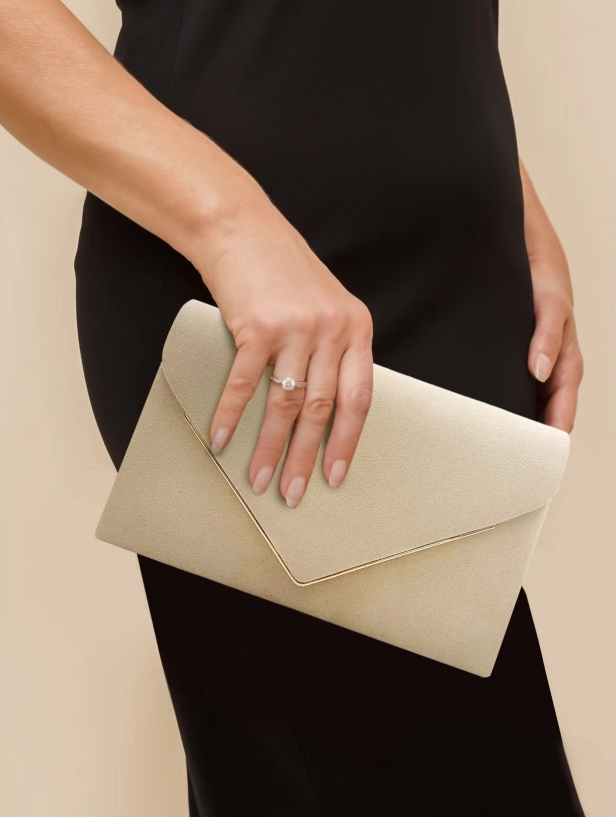 Clutch handtas envelop met schouderketting