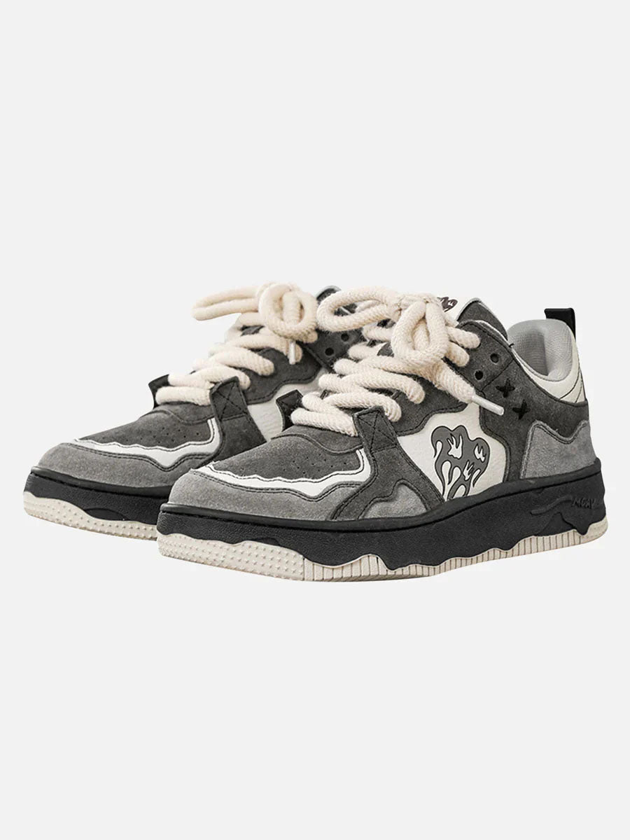 Skateschoenen laag met dikke zool