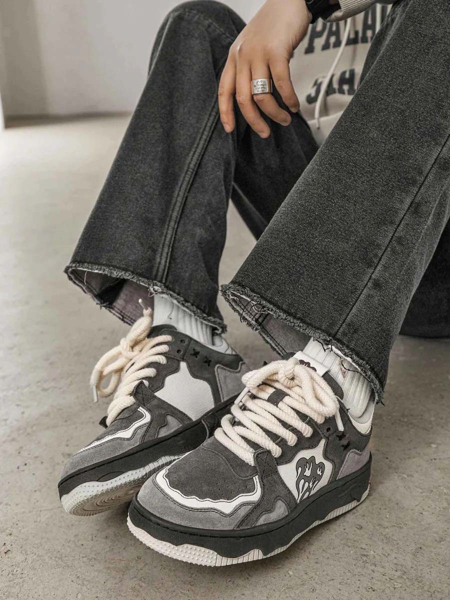 Skateschoenen laag met dikke zool