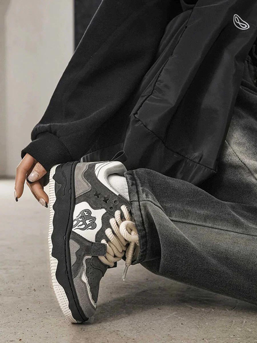 Skateschoenen laag met dikke zool