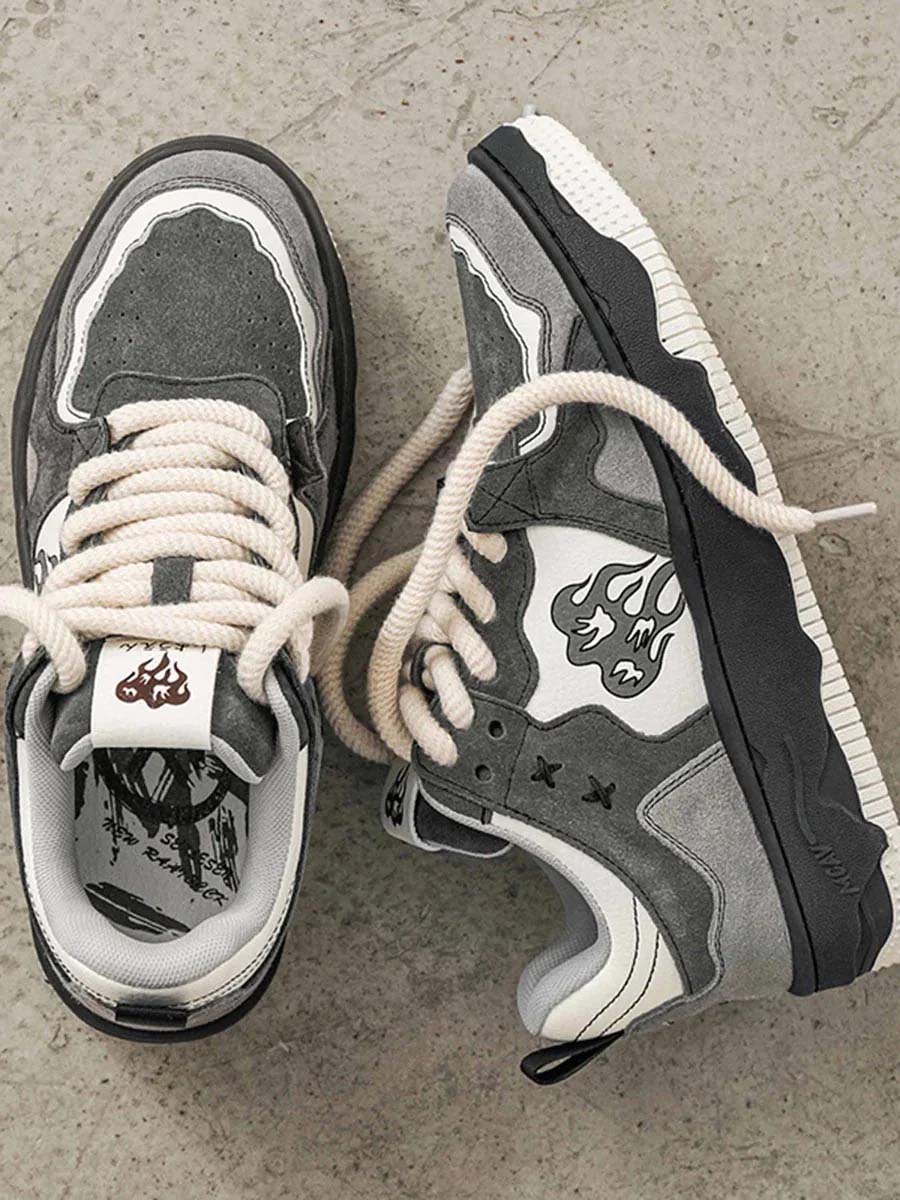 Skateschoenen laag met dikke zool
