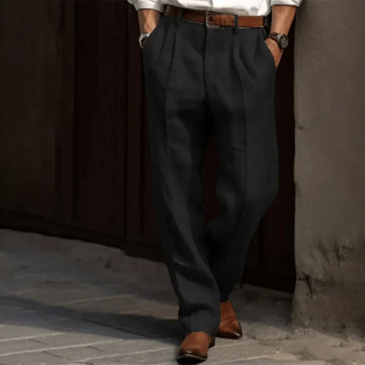 Vintage Formele Broek voor Heren met Plooien