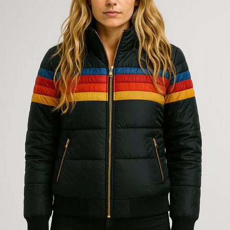 Bente - Lichte windbreaker met regenboogstrepen voor dames Detail