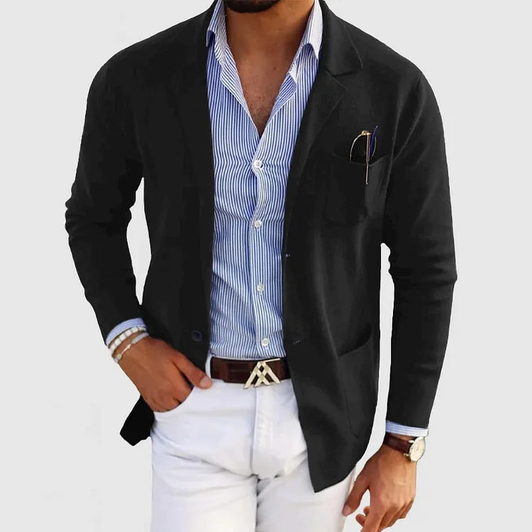 Blazer heren met opgestikte zakken