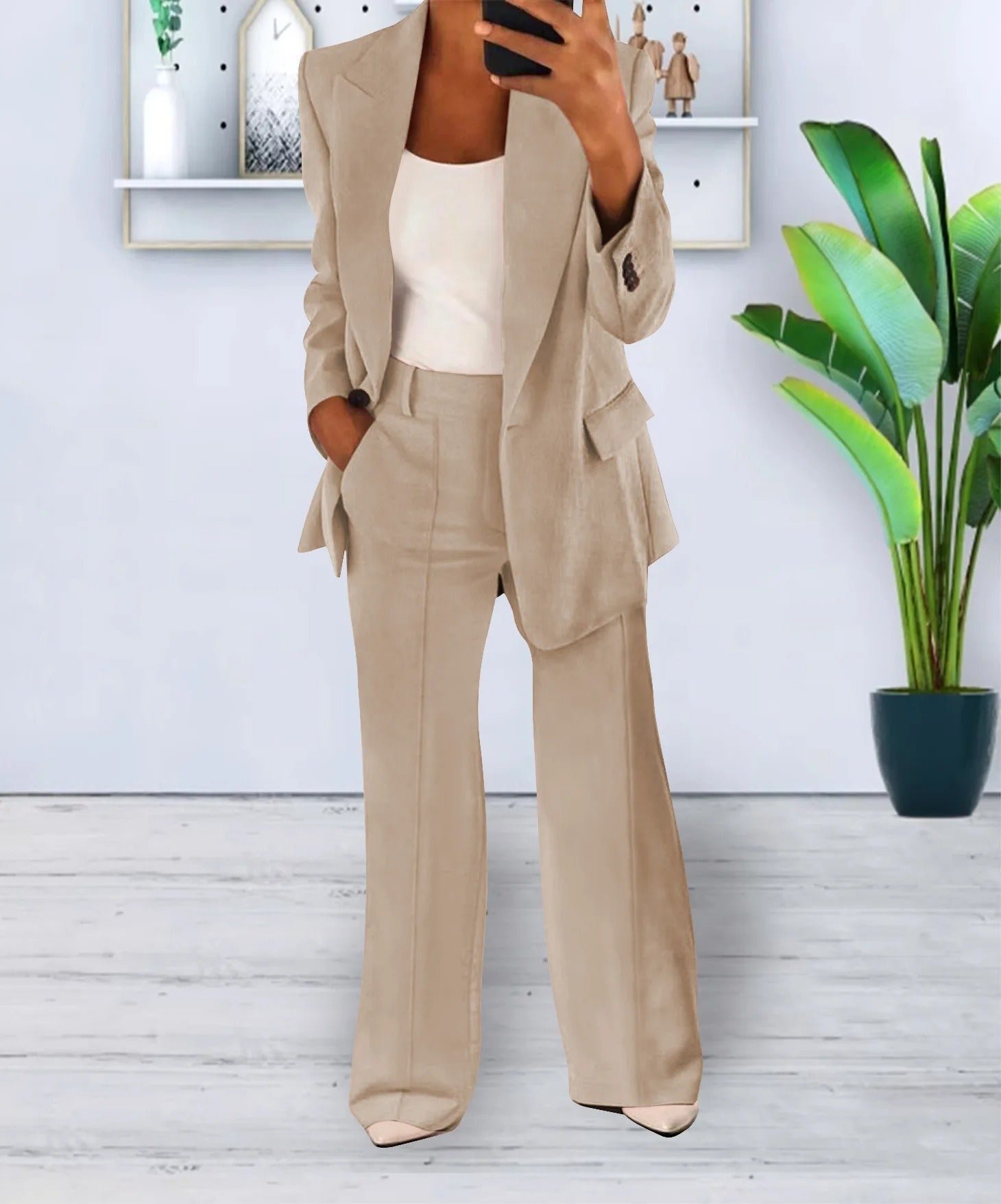 Tweedelige dames set blazer en broek