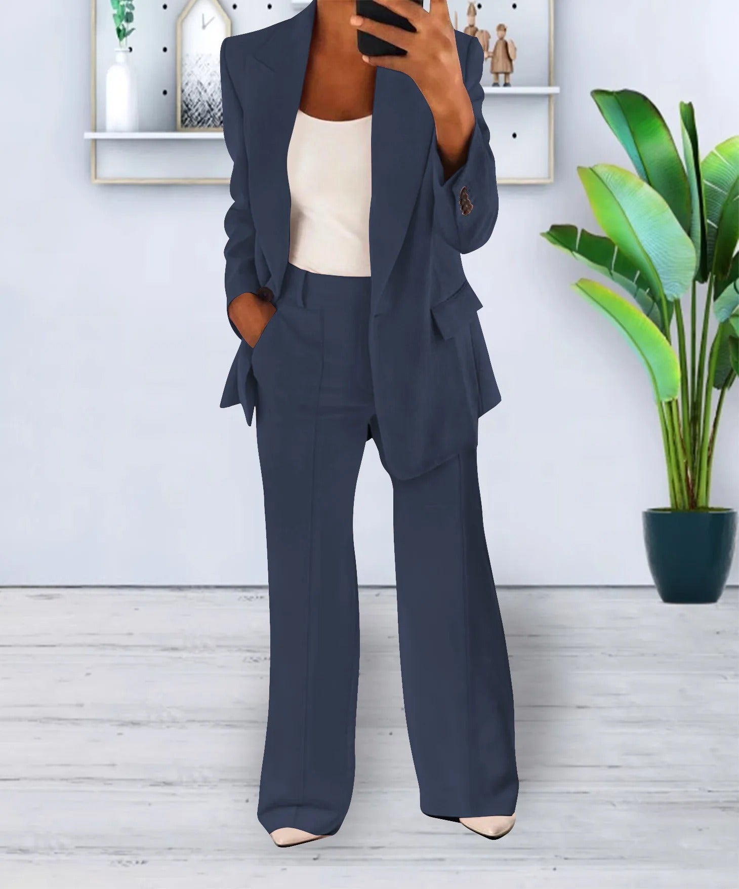 Tweedelige dames set blazer en broek