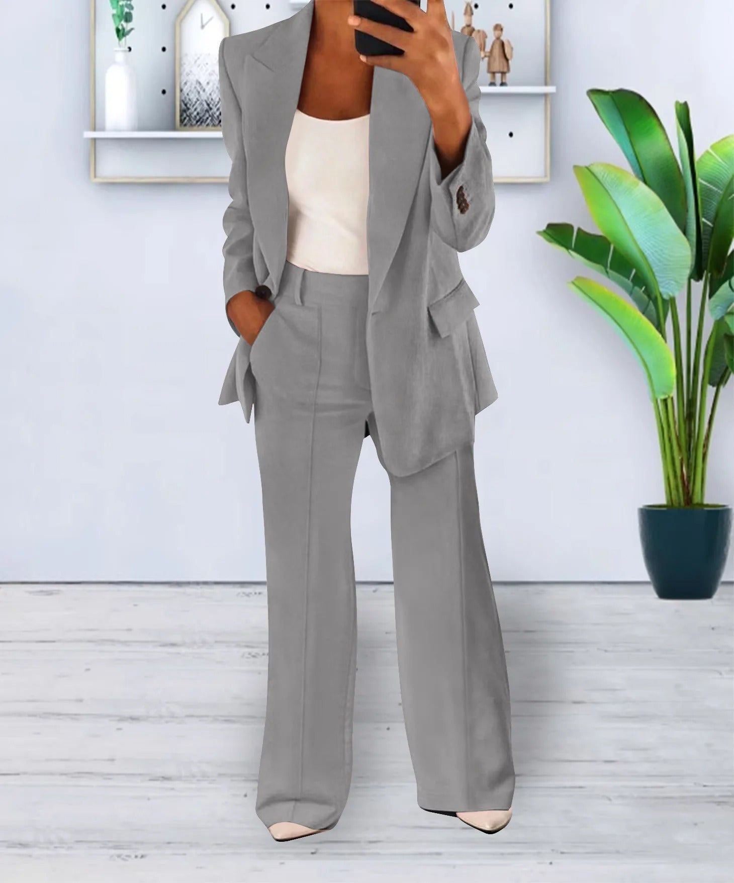 Tweedelige dames set blazer en broek