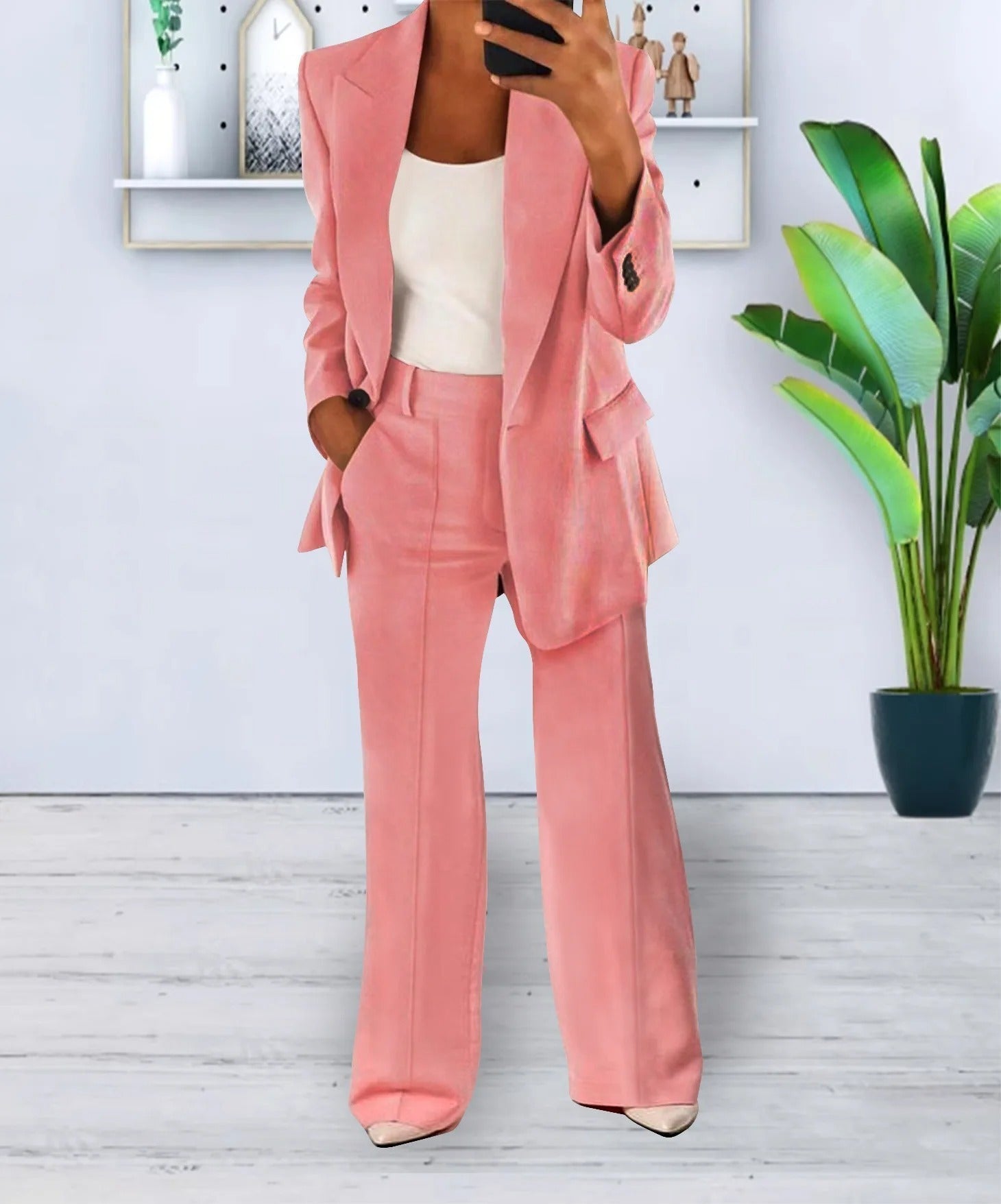 Tweedelige dames set blazer en broek