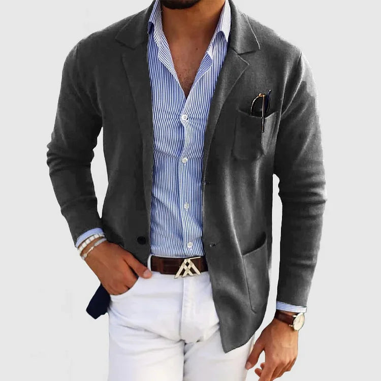 Blazer heren met opgestikte zakken