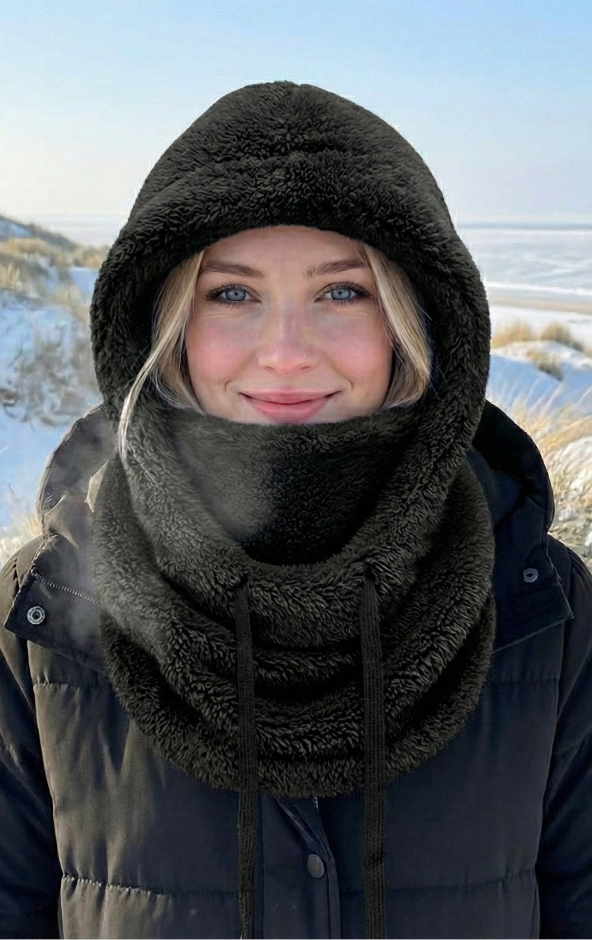 Femke - Warme wintermuts met sjaalkap voor dames Hero