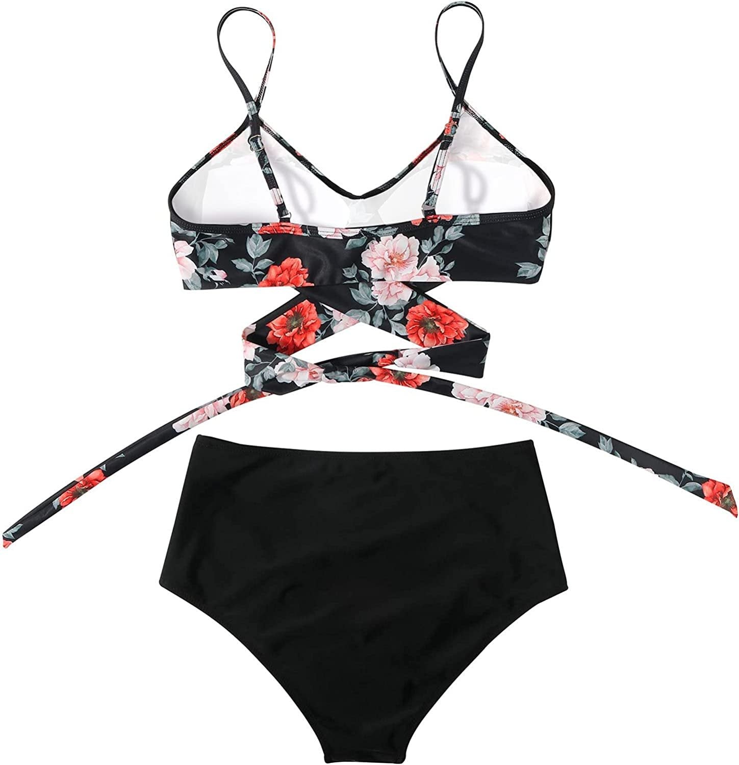 Fleur - Kleurrijke high waist damesbikini met crossover top View 11
