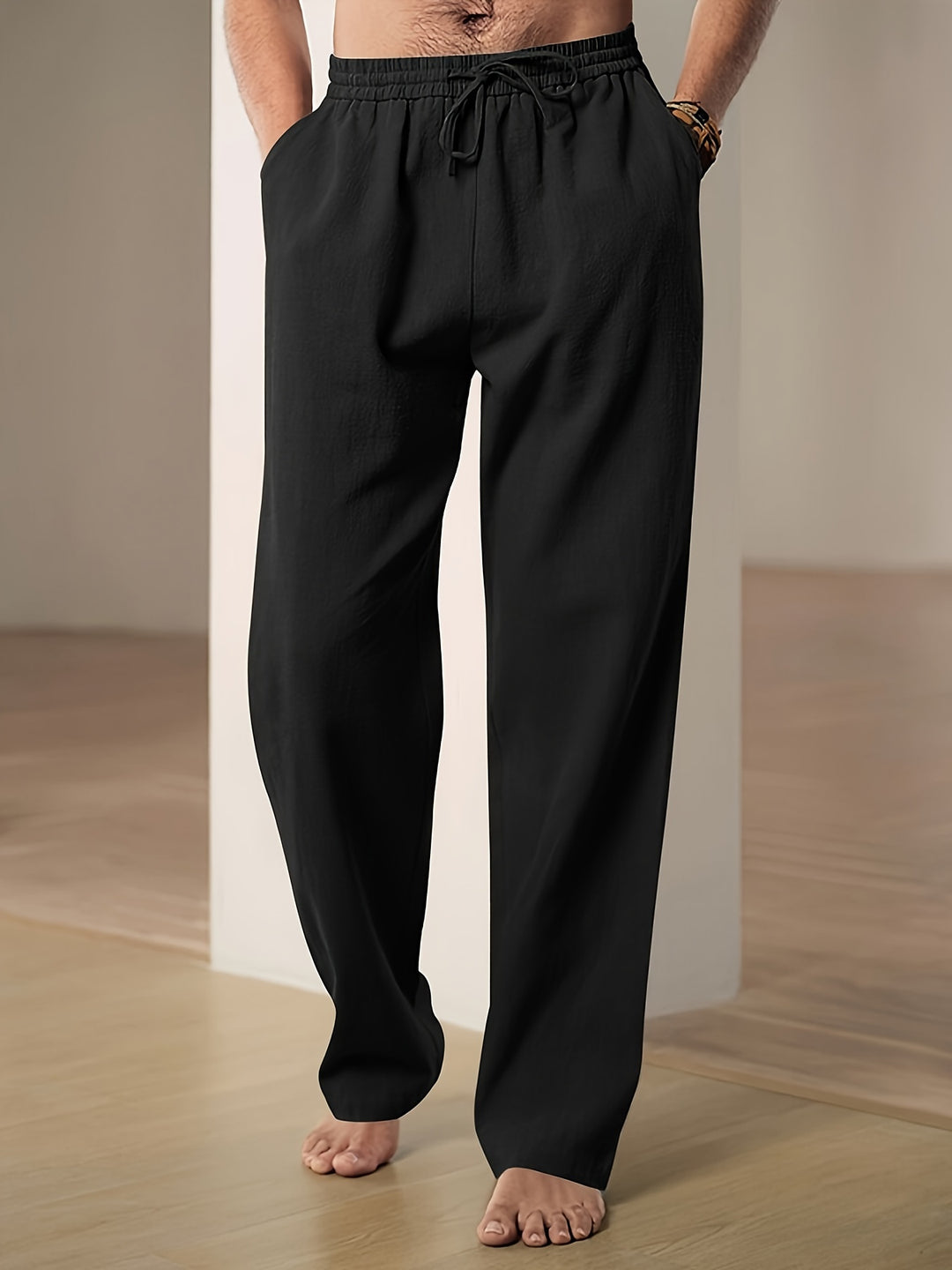 Linnen broek heren met trekkoord