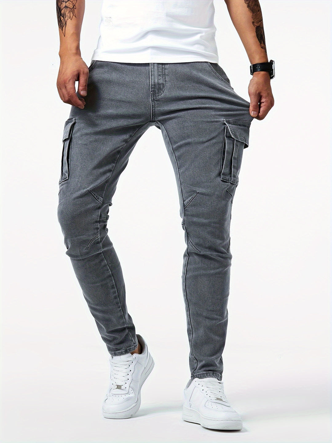 Cargo Jeans Heren slim Fit
