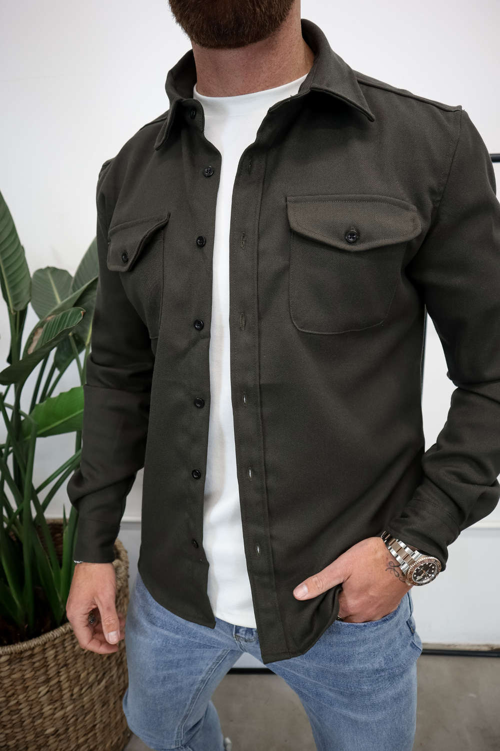 Heren overshirt met borstzakken