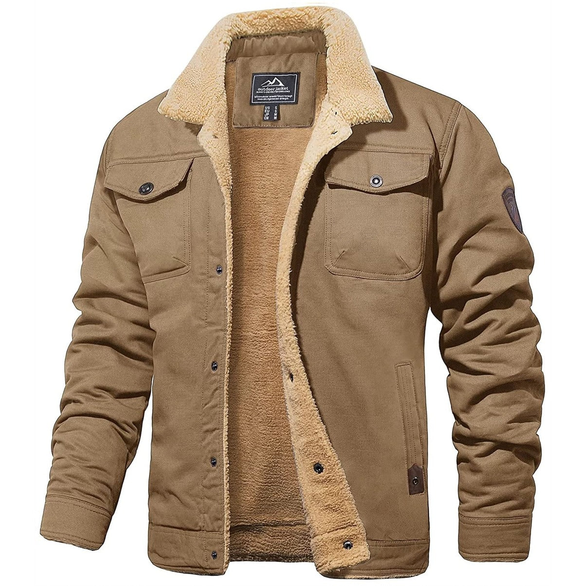 Heren Bomberjacket met teddyvoering en kraag