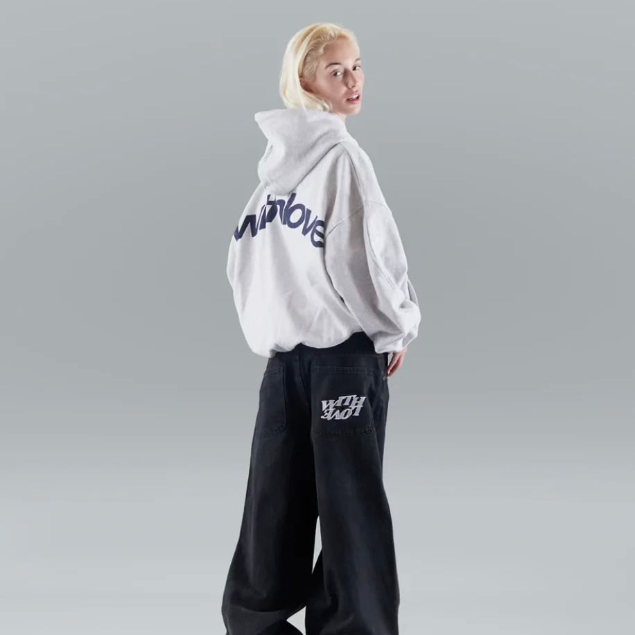 Oversized 'withlove' Hoodie en print