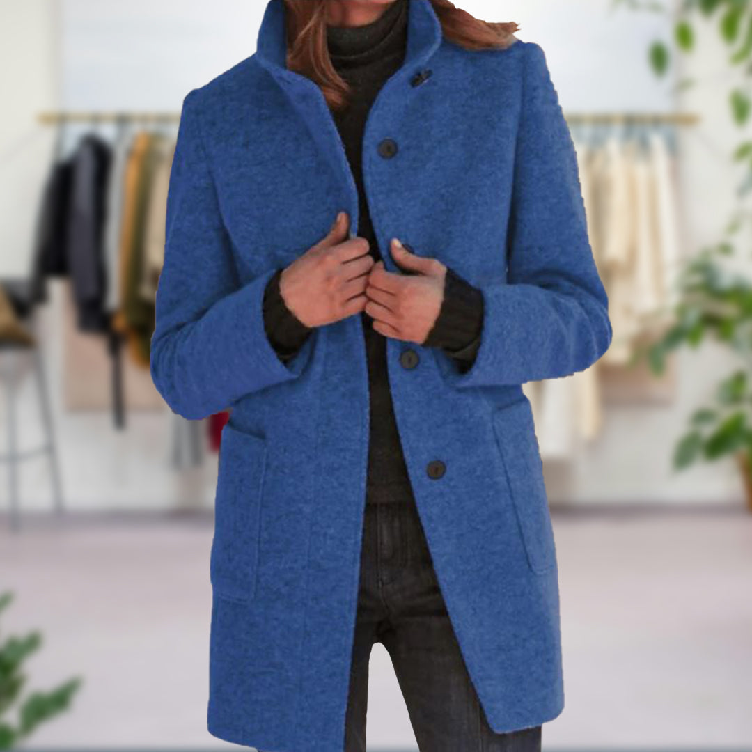 Dames Elegante mantel met opstaande kraag