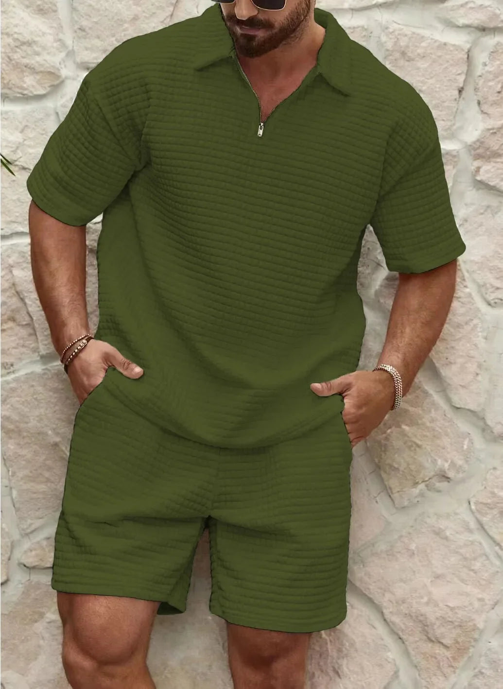 Heren zomerset met korte mouwen