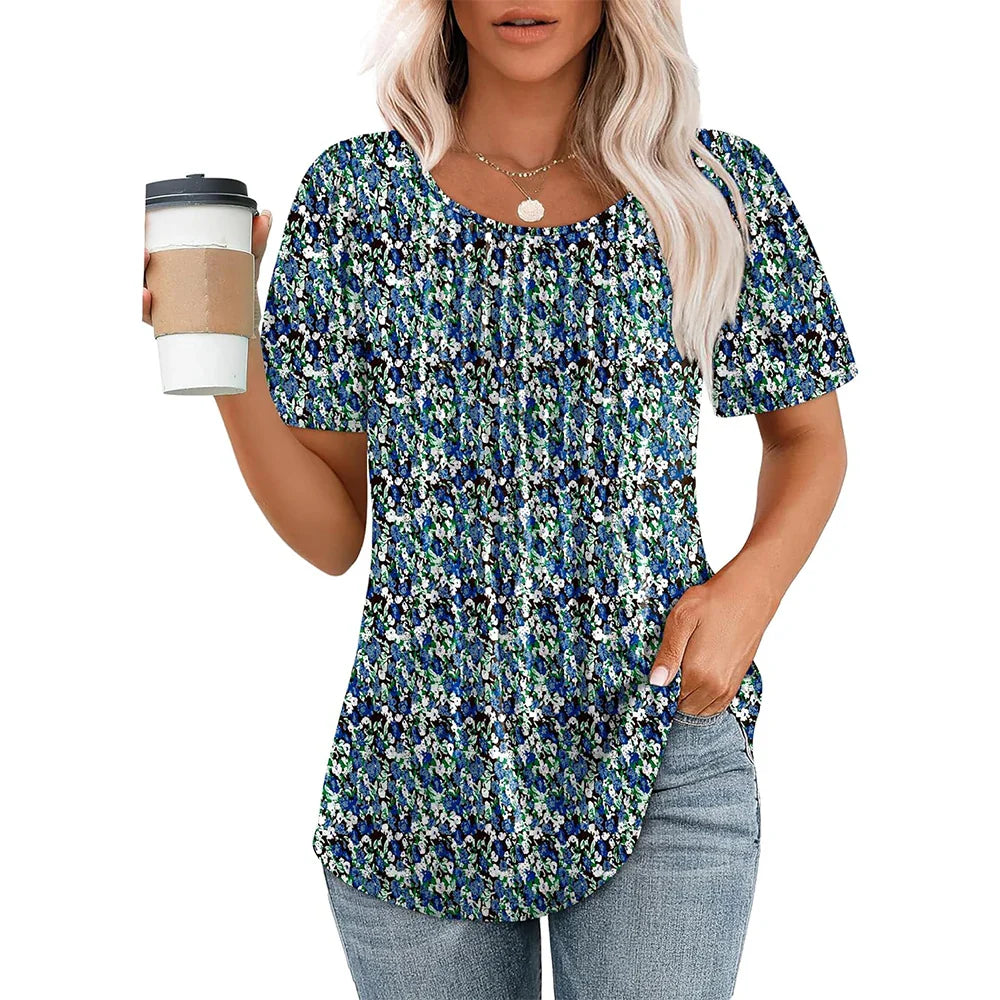 Dames Elegante t-shirt met plooien