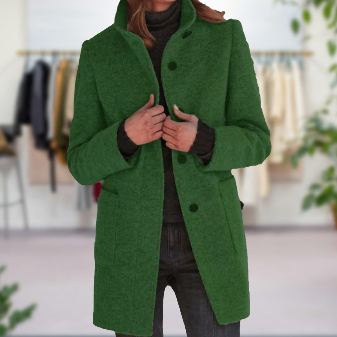Dames Elegante mantel met opstaande kraag
