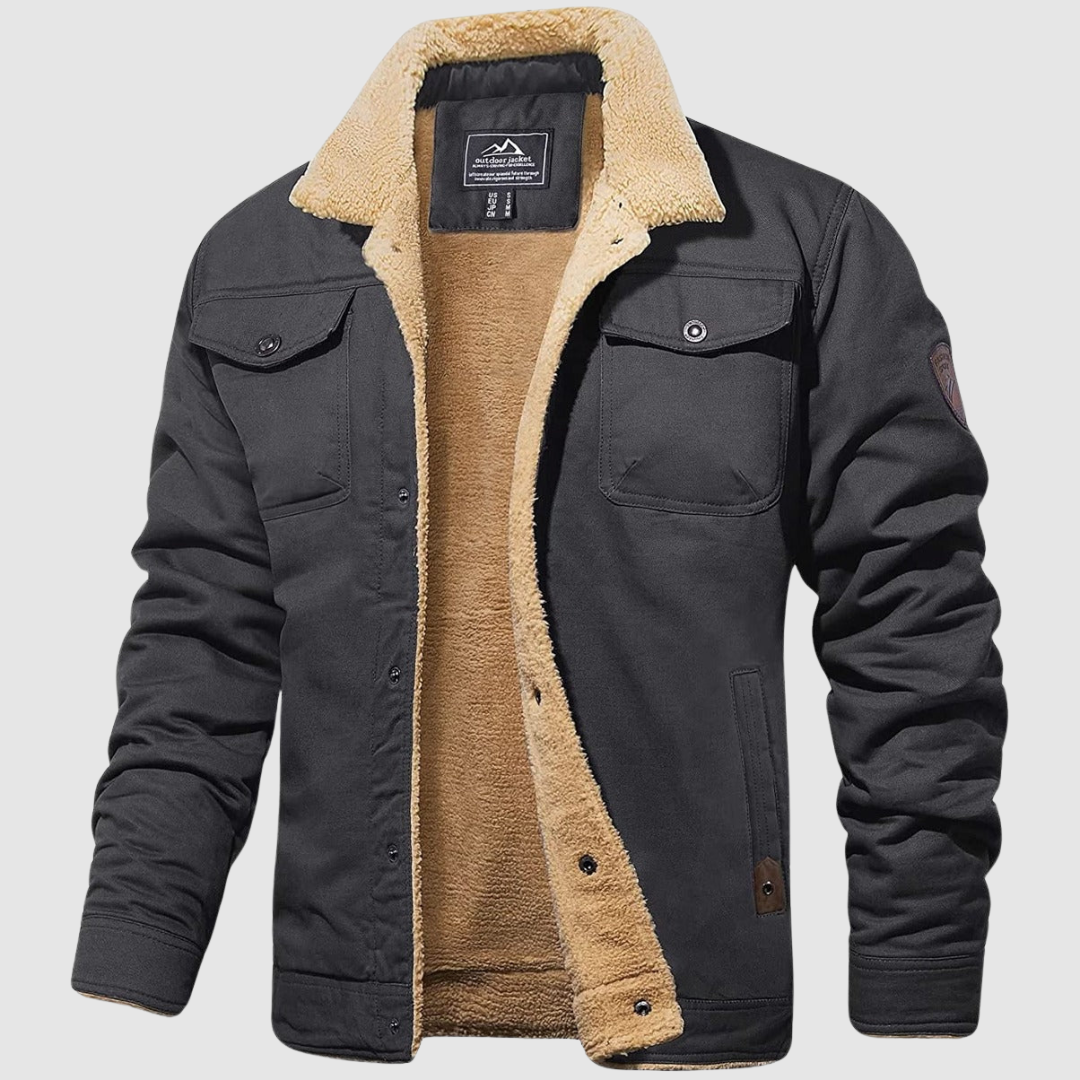 Heren Bomberjacket met teddyvoering en kraag