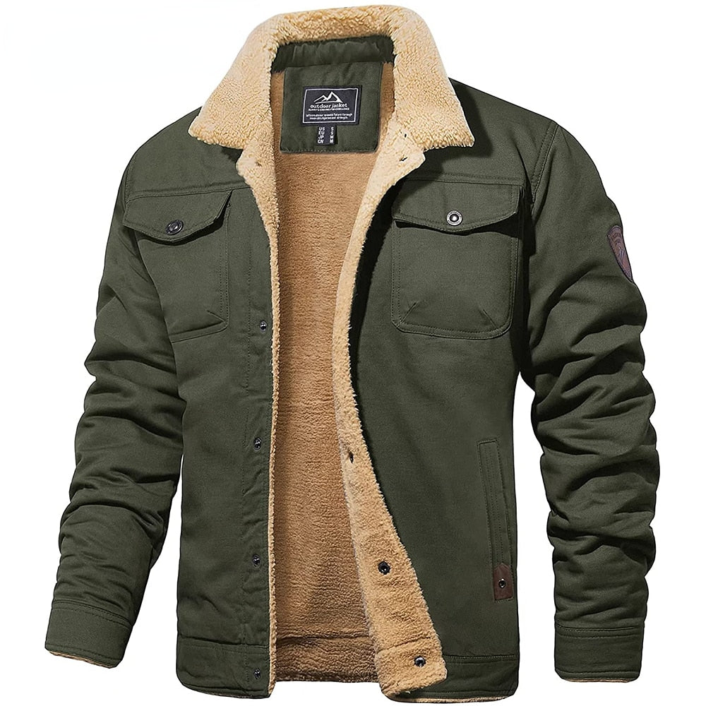 Heren Bomberjacket met teddyvoering en kraag