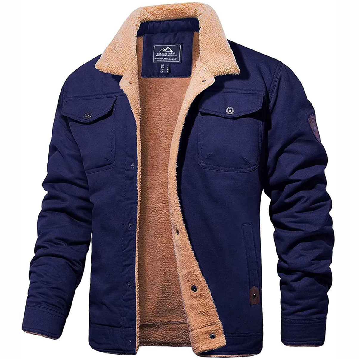 Heren Bomberjacket met teddyvoering en kraag