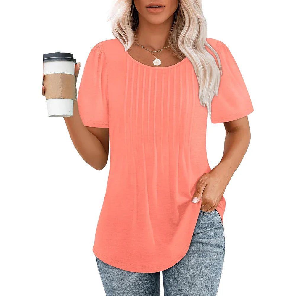 Dames Elegante t-shirt met plooien