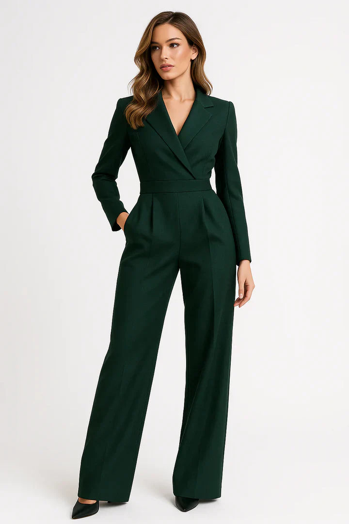 Dames Elegante Blazer Jumpsuit en wijde pijpen
